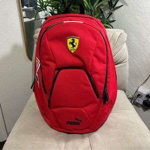 Puma Red Sporty Backpack with Streamlined Design